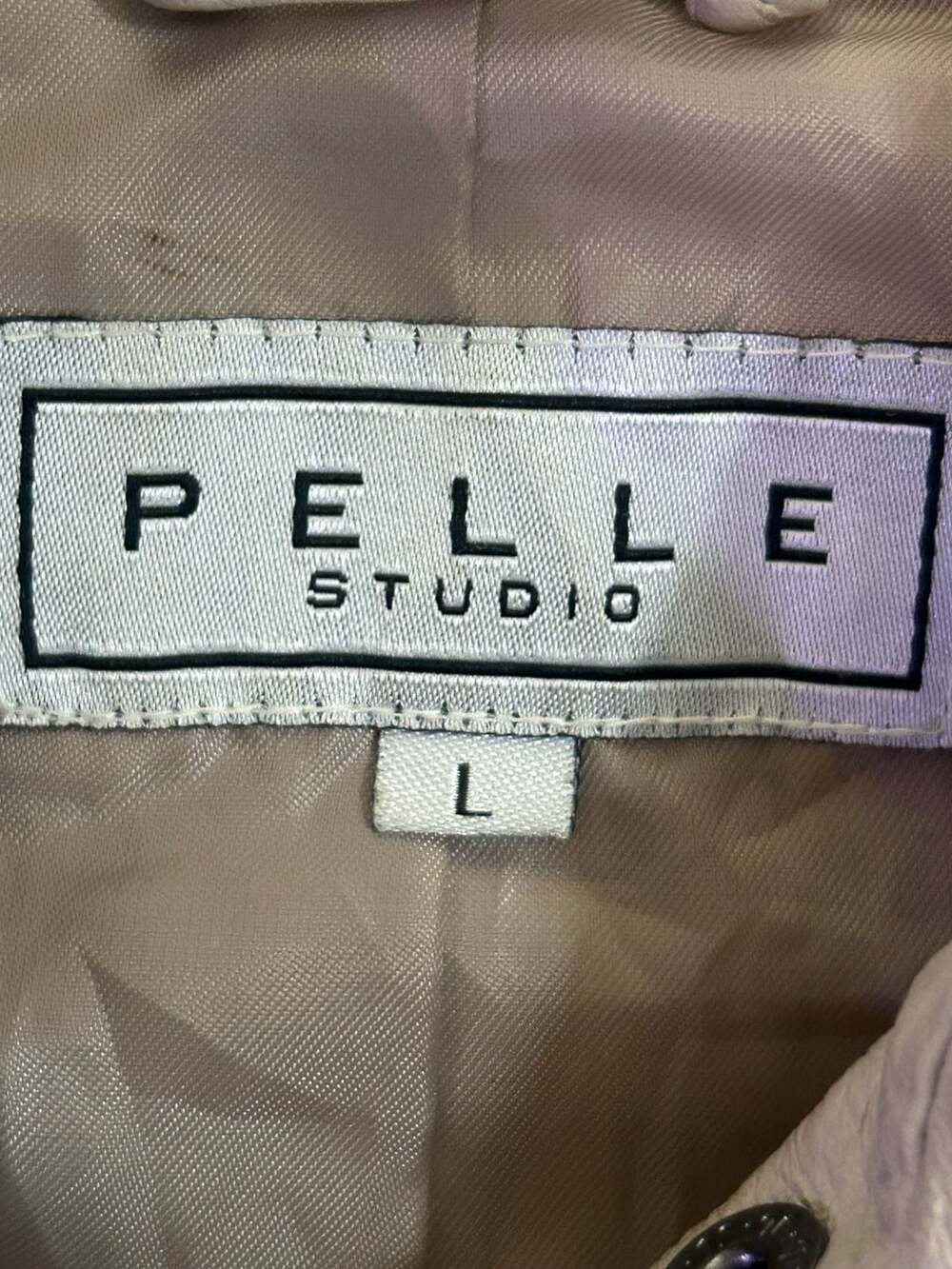 Pelle Studio Women's Beige Genuine Leather Moto Jacket Size L